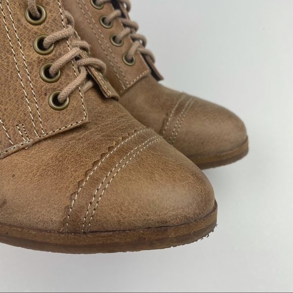 ALDO Tan Wedged Heeled Lace Booties - Picture 6 of 9